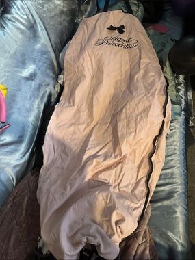 Agent Provocateur Light Pink Garment Cover with Black Trim and AP body hanger